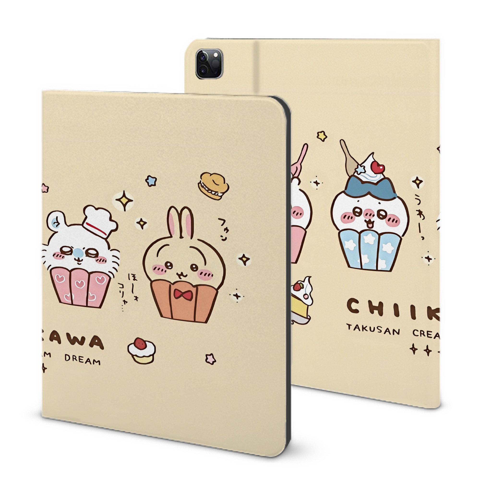 （画像用） ちいかわ Chii-kawa IPad ケース ブック型 PUレザー TPU 耐衝撃 軽量 薄型 ペン収納なし 全面保護 IPad 各モデル対応